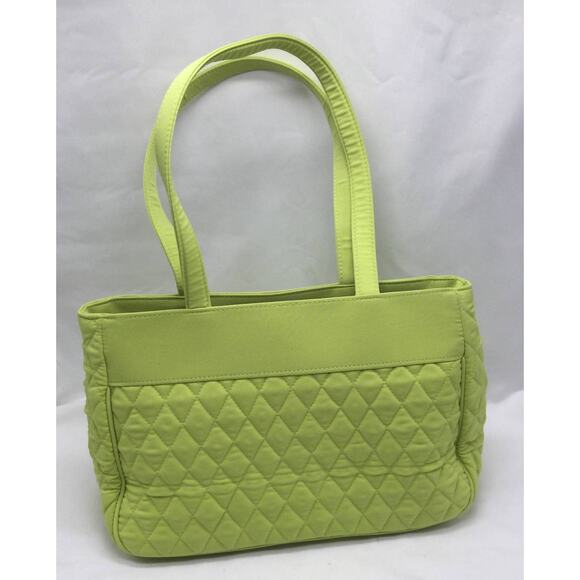 Vera Bradley Lime Green Quilted Toggle Shoulder Bag Purse - Picture 2 of 4